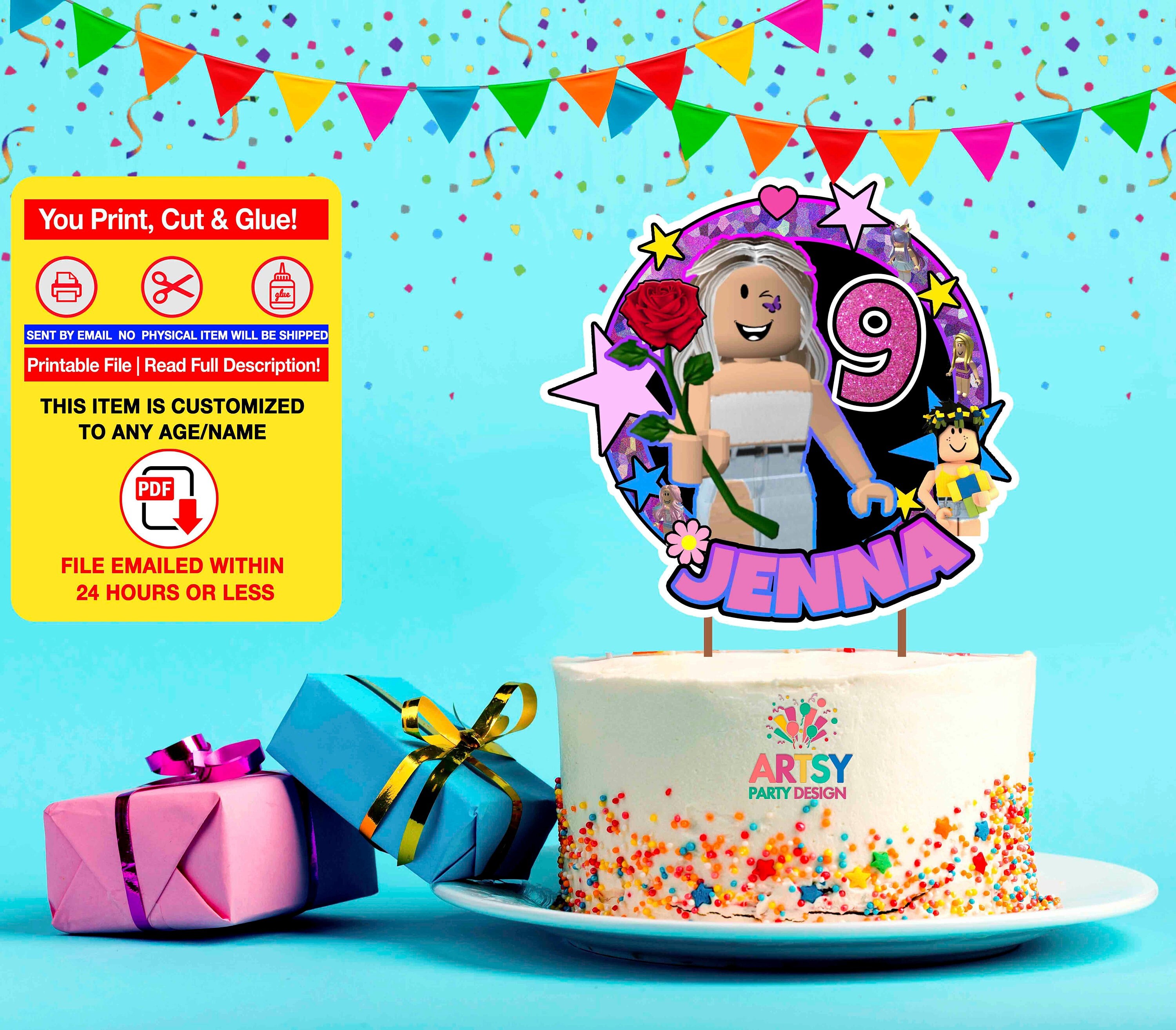 Roblox Girl Cake Topper Roblox Birthday Roblox Printable Etsy