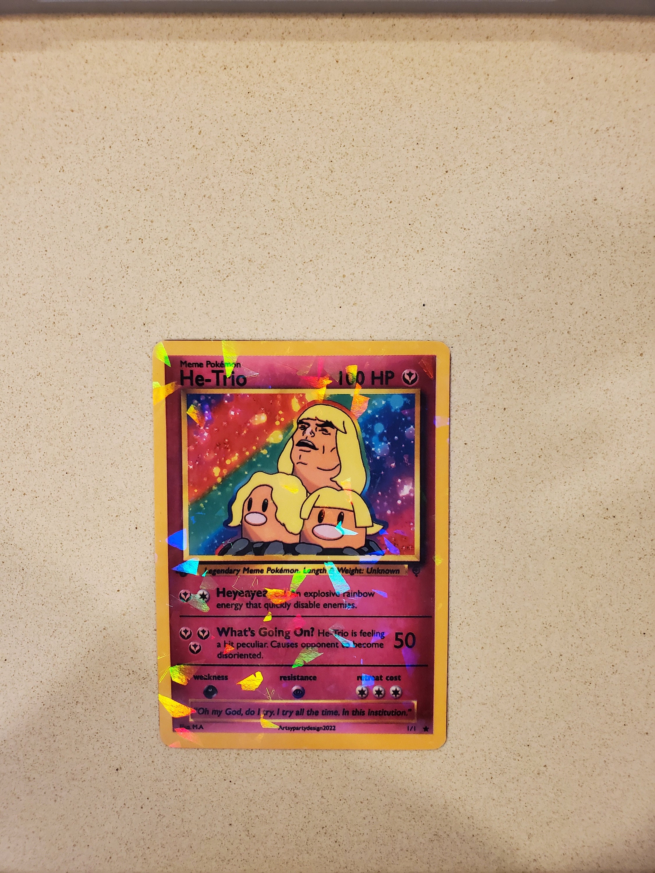 Heman Pokemon Card, He-Trio Pokemon card, Dugtrio Pokemon Card, Pokemon  Gift, Pokemon Valentine, Meme Gift, Gag Gift, Heman meme, heman gag