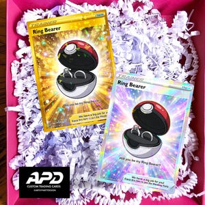 Ringträger Pokemon Karte, Blumenmädchen Pokemon Karte, Hochzeitskarte benutzerdefinierte Blumenmädchen, Ringträger, benutzerdefinierte Artikel Karte, Hochzeit Party Pokemon