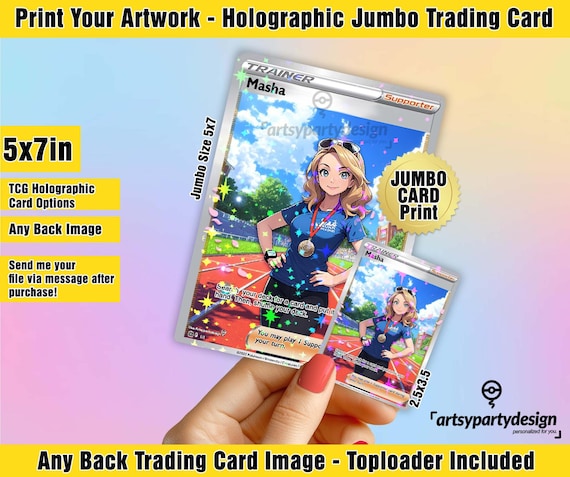 jumbo pokemon card dimensions Amazon.com: Jumbo Card Binder for Pokemon Jumbo Cards, iofeiwak® Oversized  2 Pockets Card Binder with 3 Rings - Holds 80 Cards with 40 Removable  Sleeves main image 0