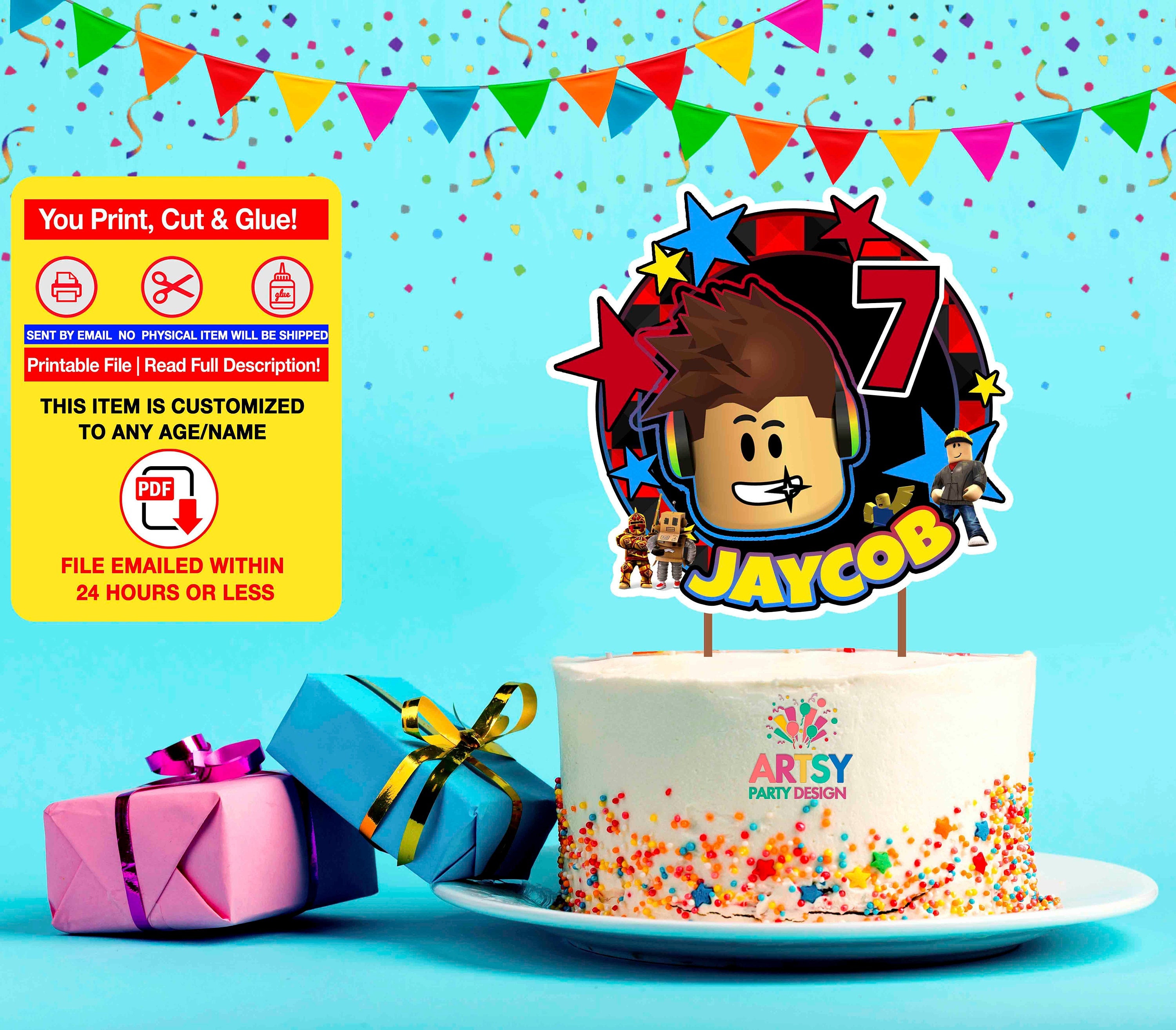 Roblox Girl Cake Topper Roblox Birthday Roblox Printable Etsy