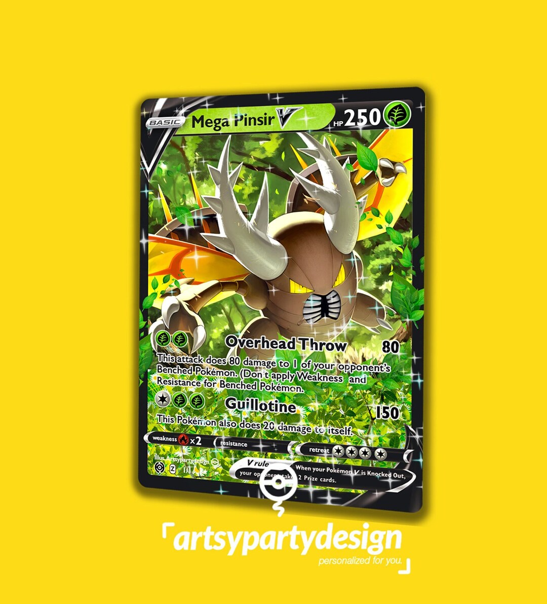 Pinsir Pokemon Card, Custom Pokemon Pokemon Card, Pinsir Custom Card, Mega Pinsir Custom Card Etsy
