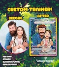 Custom Trainer Card, Custom Trading Card , Custom Illustration Card, Poke Illustration, Artist rendition, Cartoon art, Anime Gift