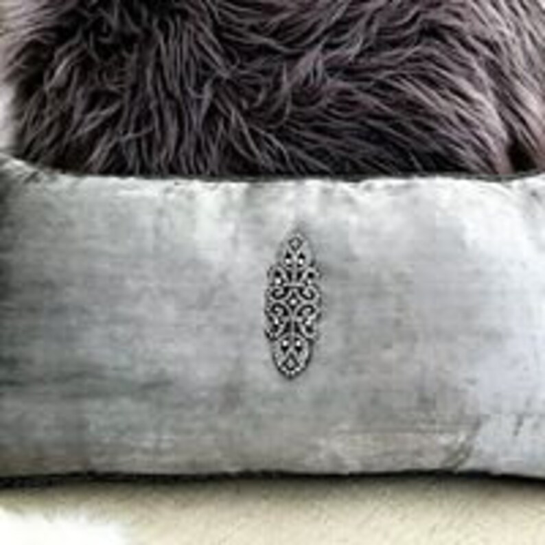 Grey pillow silver velvet pillowholiday pillow christmas Etsy