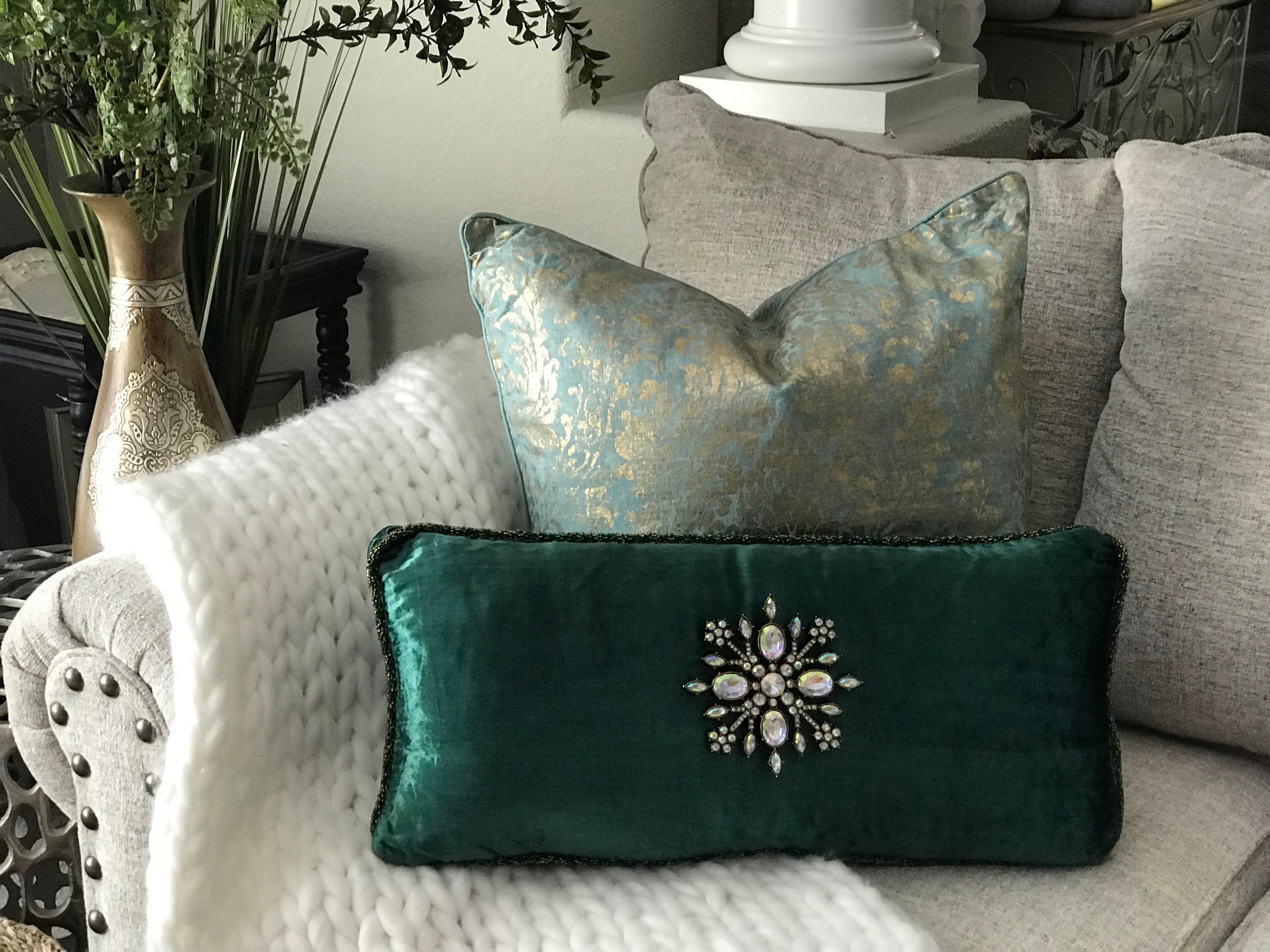 Green Christmas pillowHoliday pillowholiday green velvet Etsy