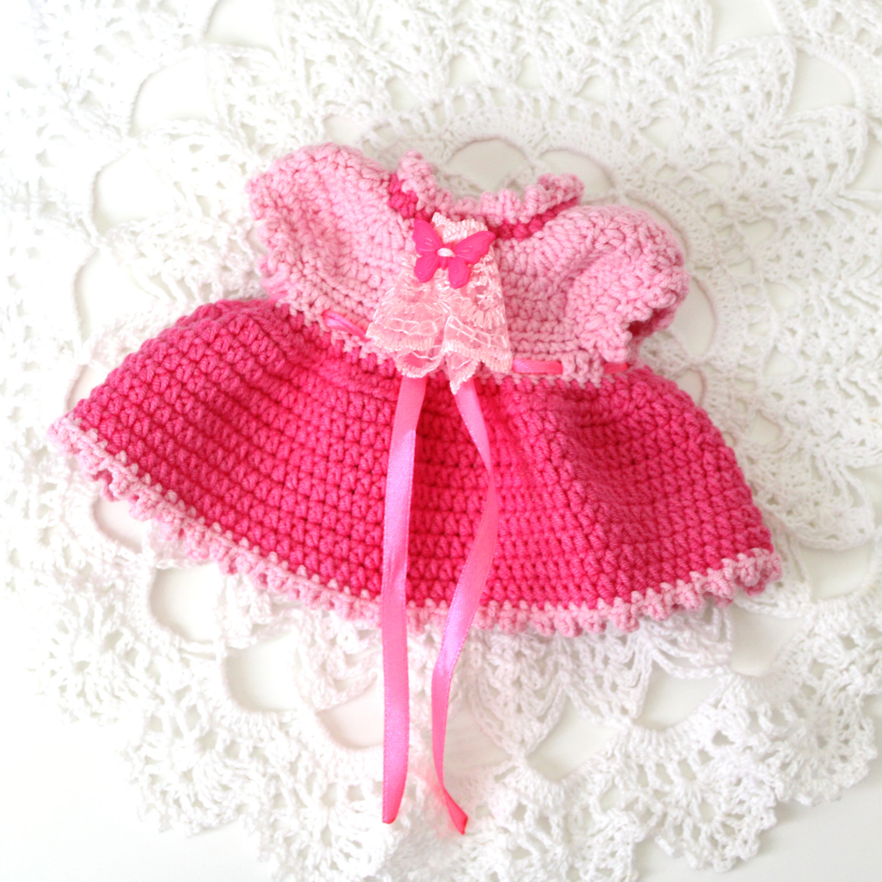 Dress baby doll crochet pattern Doll baby clothes pattern Etsy