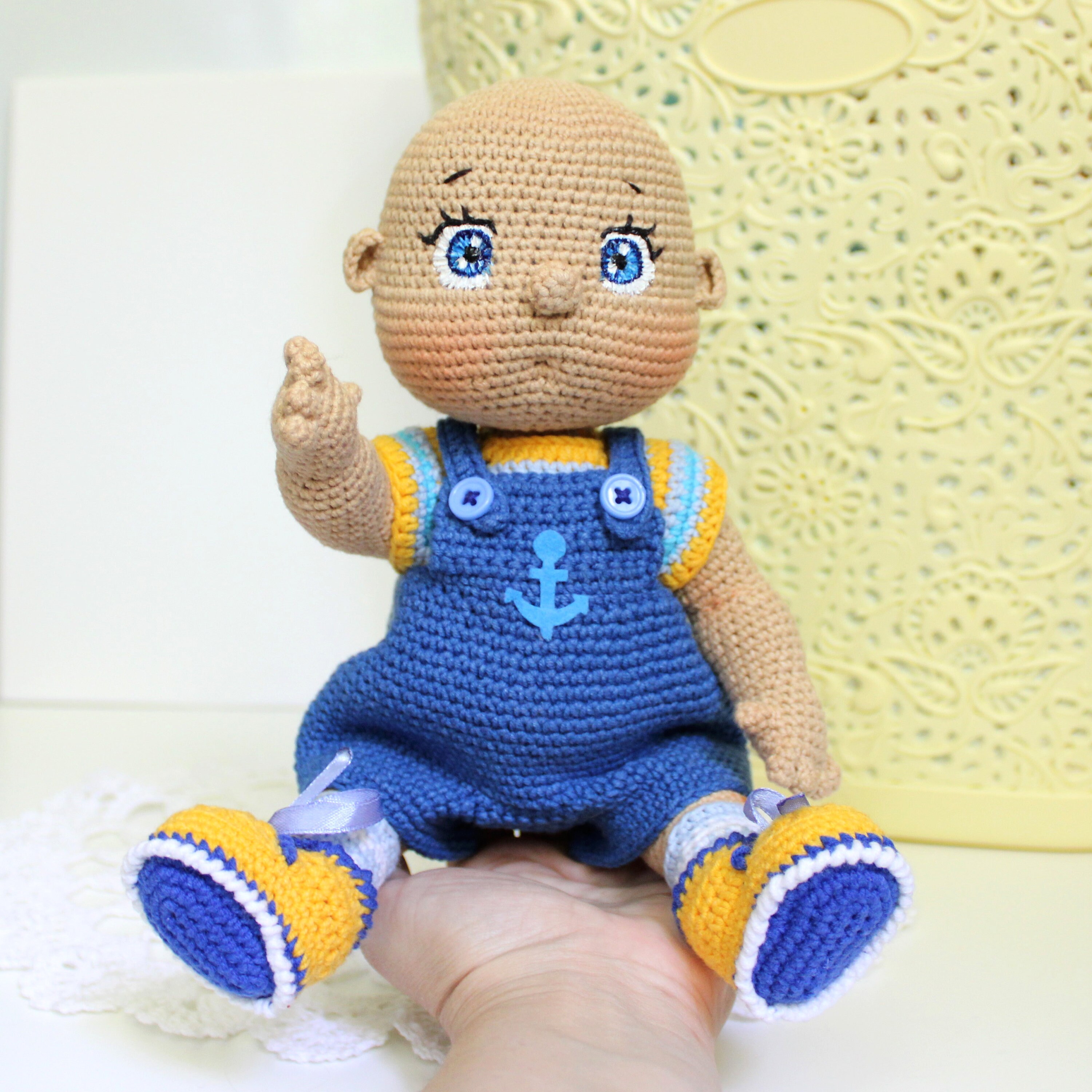 Doll boy pattern crochet Doll boy baby removable clothes Etsy