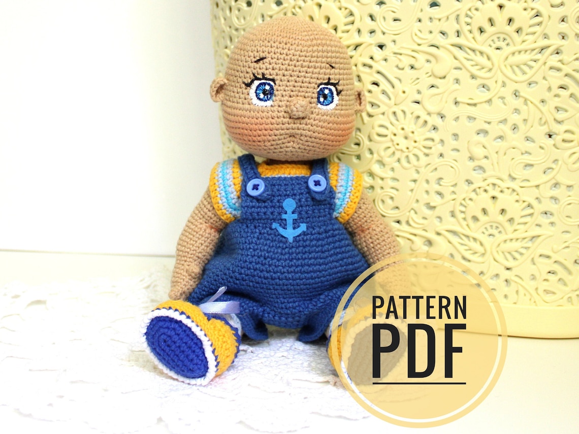 Doll boy pattern crochet Doll boy baby removable clothes Etsy