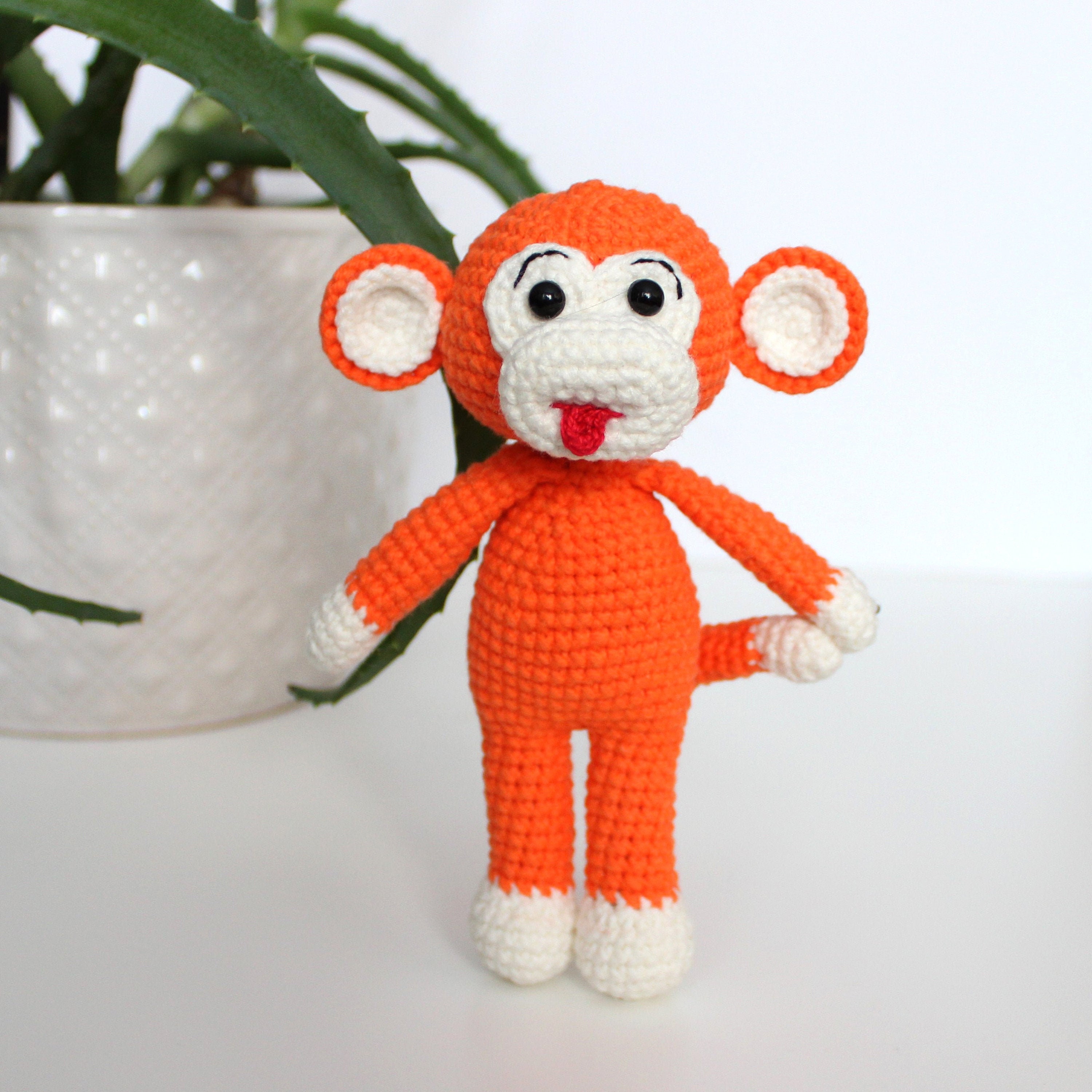 Monkey keychain crochet pattern Amigurumi monkey pattern in Etsy