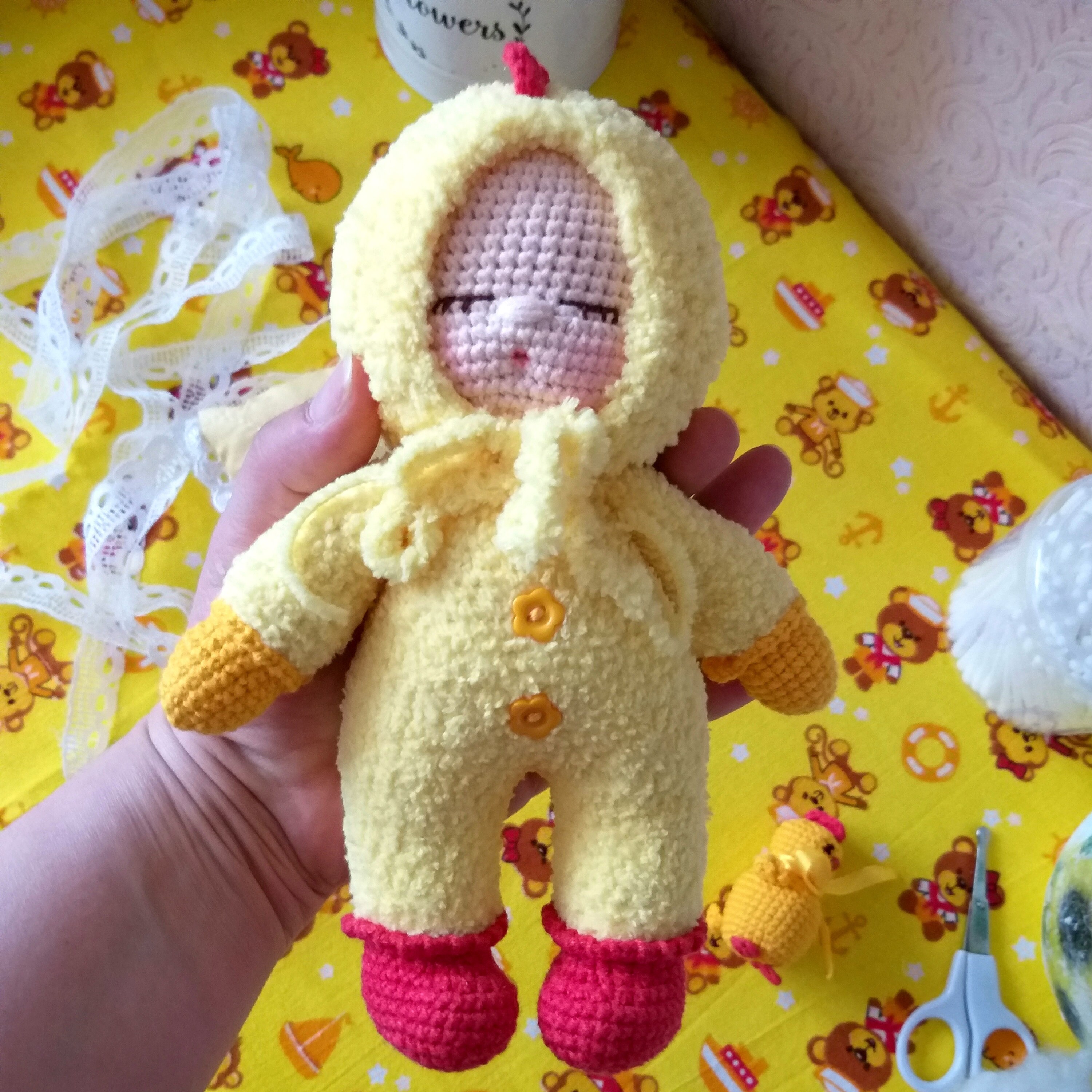 Baby doll crochet pattern Amigurumi doll chicken Etsy