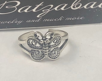 Butterfly Toe Ring • 925 sterling silver toe ring • sterling silver knuckle ring • sterling silver little finger ring • pinky ring • gift