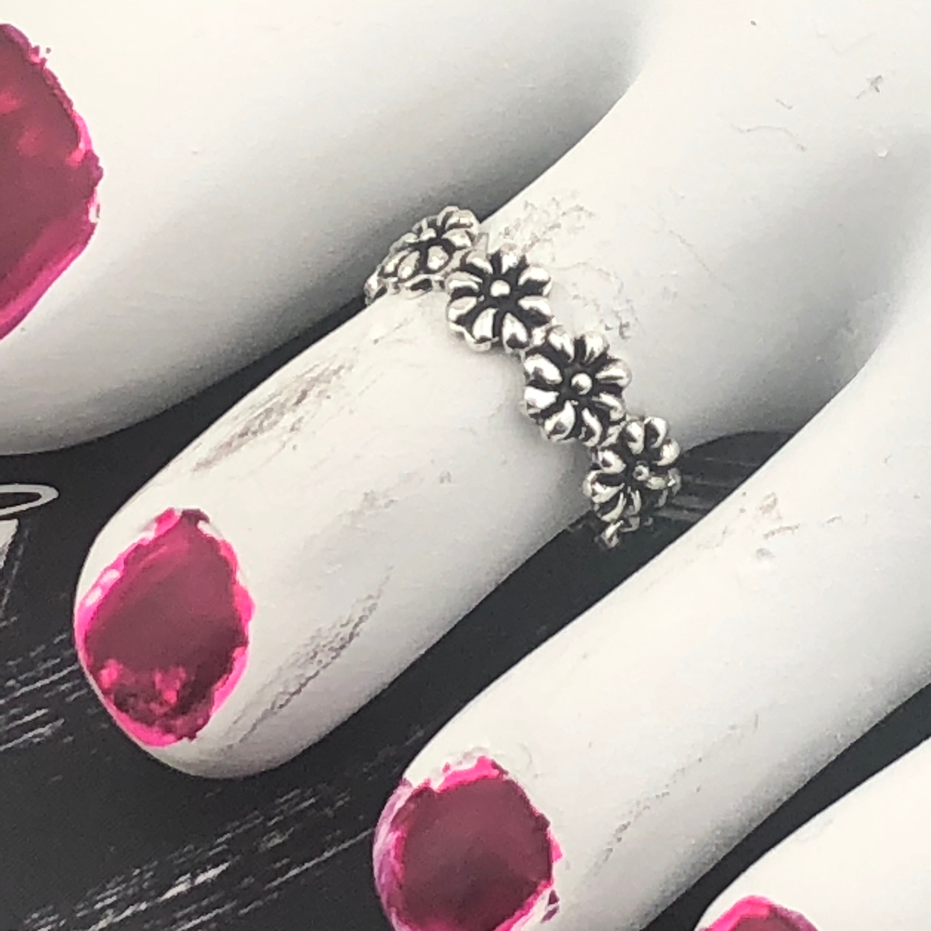 Flower Toe Ring 925 Sterling Silver Toe Ring Adjustable - Etsy