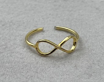 Infinity Toe Ring • 925 Sterling Silver Toe Ring • Gold Plated Toe Ring