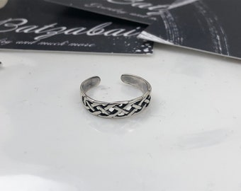 Anneau d'orteil en argent sterling • anneau d'orteil réglable avec un design en filigrane.