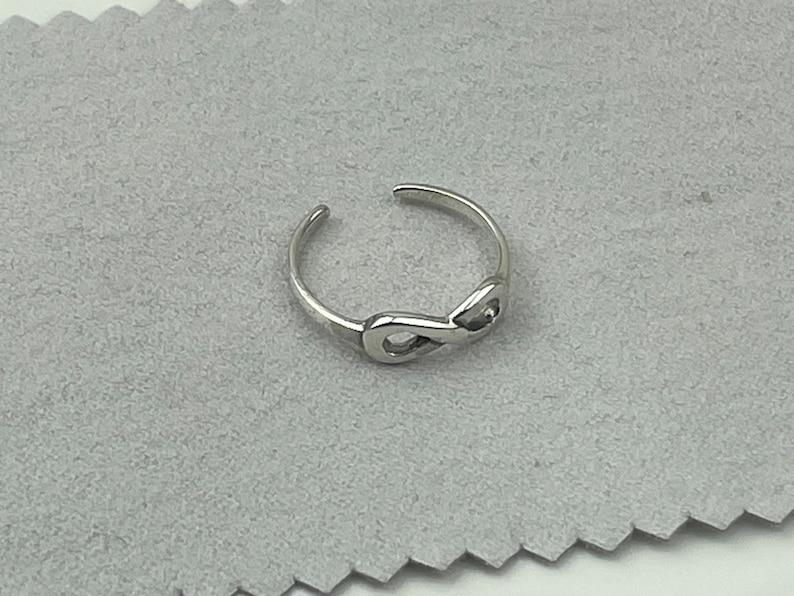 Infinity Toe Ring Sterling Silver Toe Ring Adjustable Toe Ring image 2