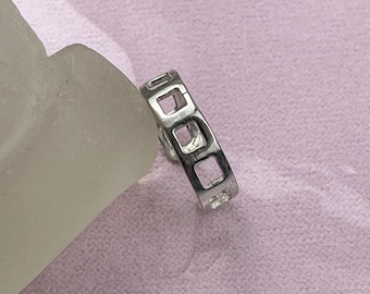 Square Holes Toe Ring • 925 Sterling Silver Toe Ring •Adjustable Toe Ring • Solid Toe Ring •Little Finger Ring • Pinky Ring • Knuckle Ring