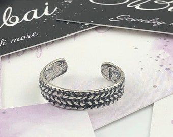 Anneau d’orteil - Corde Braid Sterling Silver Toe Ring