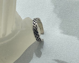 Filigree design toe ring • 925 Sterling Silver Toe Ring •Adjustable Toe Ring • Solid Toe Ring •Little Finger Ring • Pinky Ring •Knuckle Ring