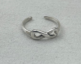 Anneau d'orteil Infinity • Anneau d'orteil en argent sterling • Anneau d'orteil réglable