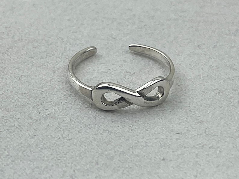 Infinity Toe Ring Sterling Silver Toe Ring Adjustable Toe Ring image 1