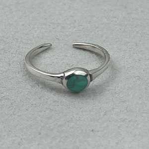 Synthetic Turquoise Toe Ring Sterling Silver Toe Ring Adjustable Toe Ring image 1