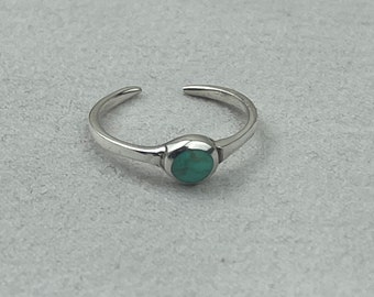 Bague d'orteil en turquoise synthétique • Bague d'orteil en argent sterling • Bague d'orteil réglable