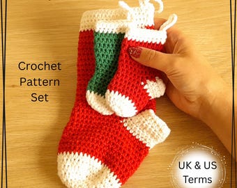 Häkelanleitungspaket für Weihnachtsstrümpfe | Große und kleine Weihnachtsmotive (PDF-Download)