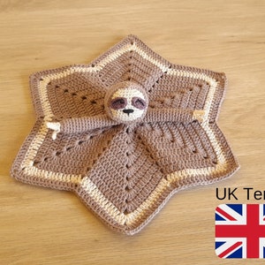 Uk Terms Crochet Sloth Lovey Pattern, Sloth Lovey Crochet Pattern, Crochet Sloth PDF Pattern, INSTANT DOWNLOAD