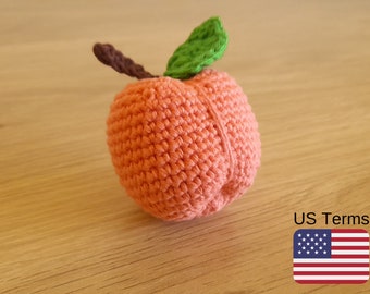 Crochet Peach Pattern, Peach Crochet Pattern, Crochet Peach Fruit, PDF Pattern, INSTANT DOWNLOAD