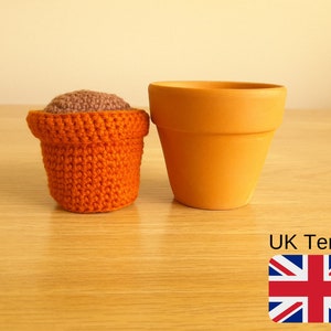 UK Crochet Terracotta Pot, Crochet Pattern Terracotta Pot, INSTANT DOWNLOAD