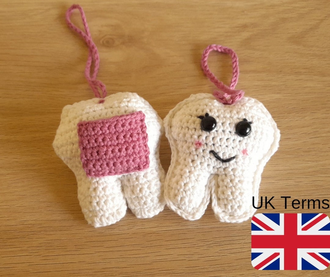 UK Crochet Tooth Pillow Pattern, Crochet Tooth Fairy Pillow, INSTANT ...