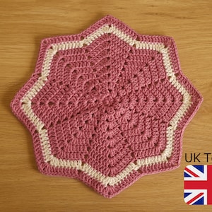Uk Terms Crochet Star Lovey Blanket, 8 Pointed Star Lovey Blanket, Crochet Lovey Blanket Pattern, INSTANT DOWNLOAD