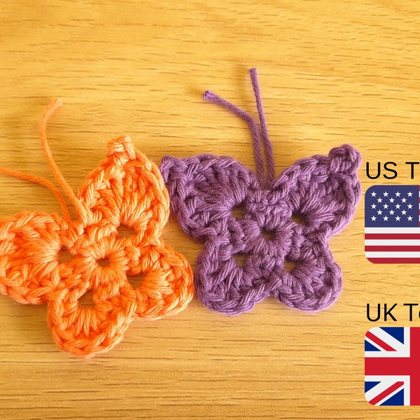 Crochet Butterfly Pattern, Butterfly Crochet Pattern, Crochet Butterfly Applique PDF Pattern, INSTANT DOWNLOAD