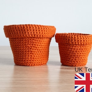 UK Terms Crochet Bigger Terracotta Pot, Crochet Pattern Terracotta Pot, INSTANT DOWNLOAD