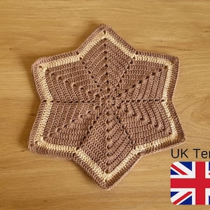 UK Terms Crochet Pattern Star Lovey Blanket, 6 Pointed Star Lovey Blanket, Crochet Lovey Blanket Pattern, INSTANT DOWNLOAD