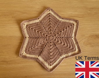 UK Begriffe Häkelanleitung Star Lovey Decke, 6-Punkte Star Lovey Decke, häkeln Lovey Decke Muster, SOFORTIGER DOWNLOAD