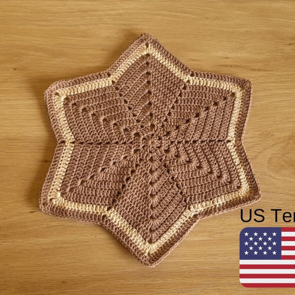 Crochet Pattern Star Lovey Blanket, 6 Pointed Star Lovey Blanket, Crochet Lovey Blanket Pattern, US Terms, INSTANT DOWNLOAD