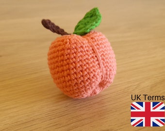 Uk Terms Crochet Peach Pattern, Peach Crochet Pattern, Crochet Peach Fruit, PDF Pattern, INSTANT DOWNLOAD