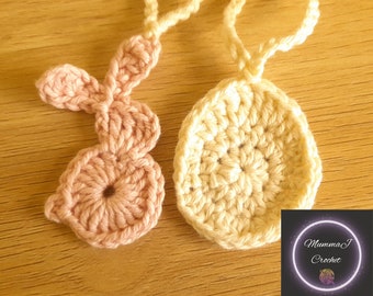 Patrón de apliques de huevos de conejito de Pascua a crochet / Guirnalda de banderines (Descarga en PDF)