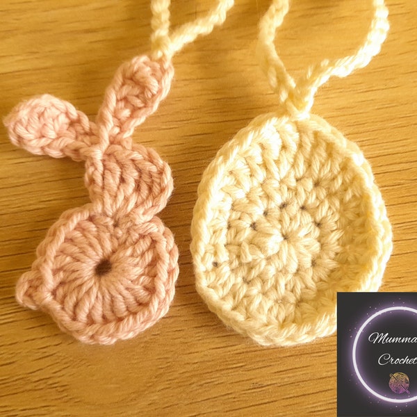 Crochet Bunny And Egg Applique Set, Crochet Easter Bunting set, Bunny Crochet Pattern, Crochet Egg Pattern, INSTANT DOWNLOAD