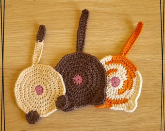 Crochet Cat Butt Coaster Pattern PDF | Funny Cat Lover Gift | Cute Mug Rug Crochet Pattern | Instant Download