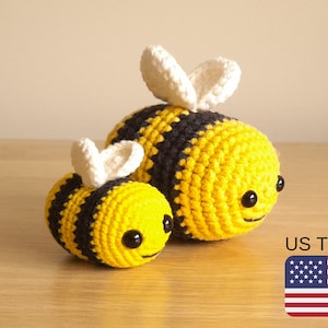 Crochet Pattern Bumble Bee, 2 Sizes!, Crochet Bee, Crochet Pattern bee, INSTANT DOWNLOAD