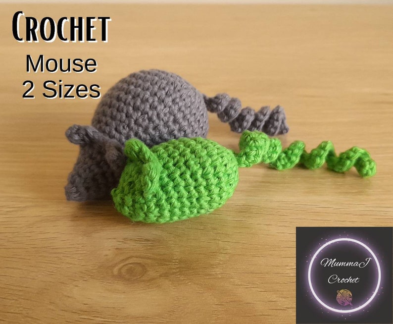 Crochet Pattern Mouse Cat Toy Large and Small Patterns Etsy