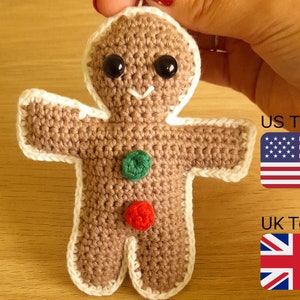 Crochet Gingerbread Man, Crochet Gingerbread Man Pattern PDF, Crochet Christmas Ornament INSTANT DOWNLOAD