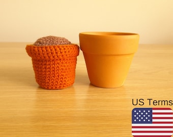 Crochet Terracotta Pot, Crochet Pattern Terracotta Pot, US Terms, INSTANT DOWNLOAD