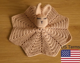 US Terms Crochet Bunny Lovey Pattern PDF | Baby Security Blanket Crochet Pattern | Baby Shower Gift | Instant Download