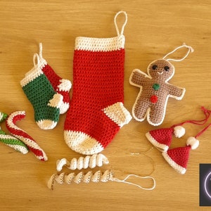 Crochet Christmas Ornaments Set, Crochet Christmas Patterns Set, 6 Crochet Patterns, INSTANT DOWNLOAD