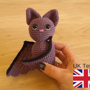 Uk Terms Crochet Bat Pattern, Bat Crochet Pattern, Crochet Bat PDF Pattern, Crochet Halloween Pattern INSTANT DOWNLOAD