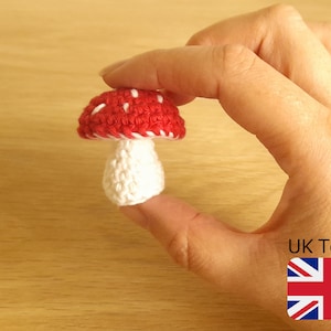 Uk Terms Crochet Mini Mushroom Pattern, Mushroom Crochet Pattern, Crochet Mushroom PDF Pattern, INSTANT DOWNLOAD