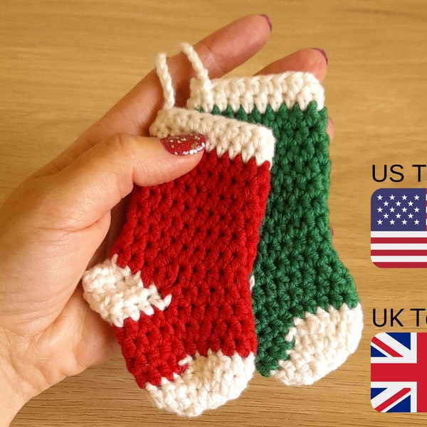 Crochet Pattern Mini Christmas Stockings, Crochet Christmas Stocking Pattern, INSTANT DOWNLOAD